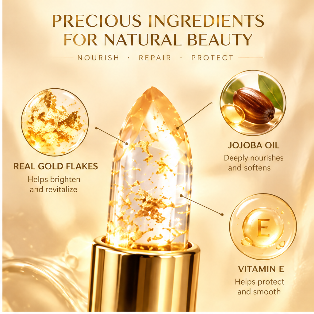 MELYVIO Gold Foil Crystal Moisturizing Lip Balm