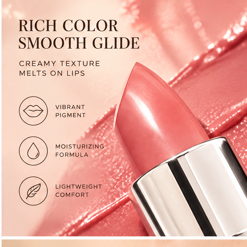MELYVIO Black Case Metallic Bullet Long-Lasting Moisturizing Lipstick