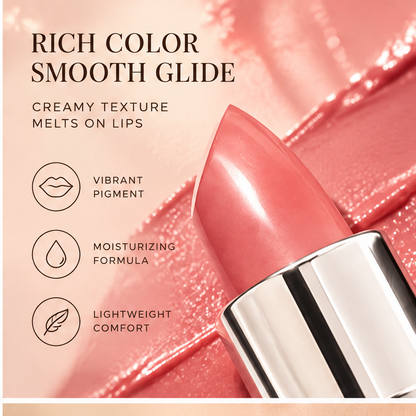 MELYVIO Black Case Metallic Bullet Long-Lasting Moisturizing Lipstick