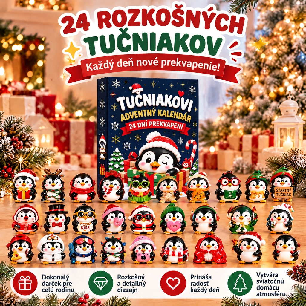 🔥🐧  Vianočná špeciálna ponuka: 50% zľava🎄- 24 Dní Plných Prekvapení s Tučniakmi – Vianočný Adventný Kalendár🎁1