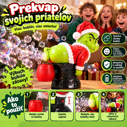 🎄 Vianočný automatický bublifuk Grinch so zvukovými efektmi 🫧