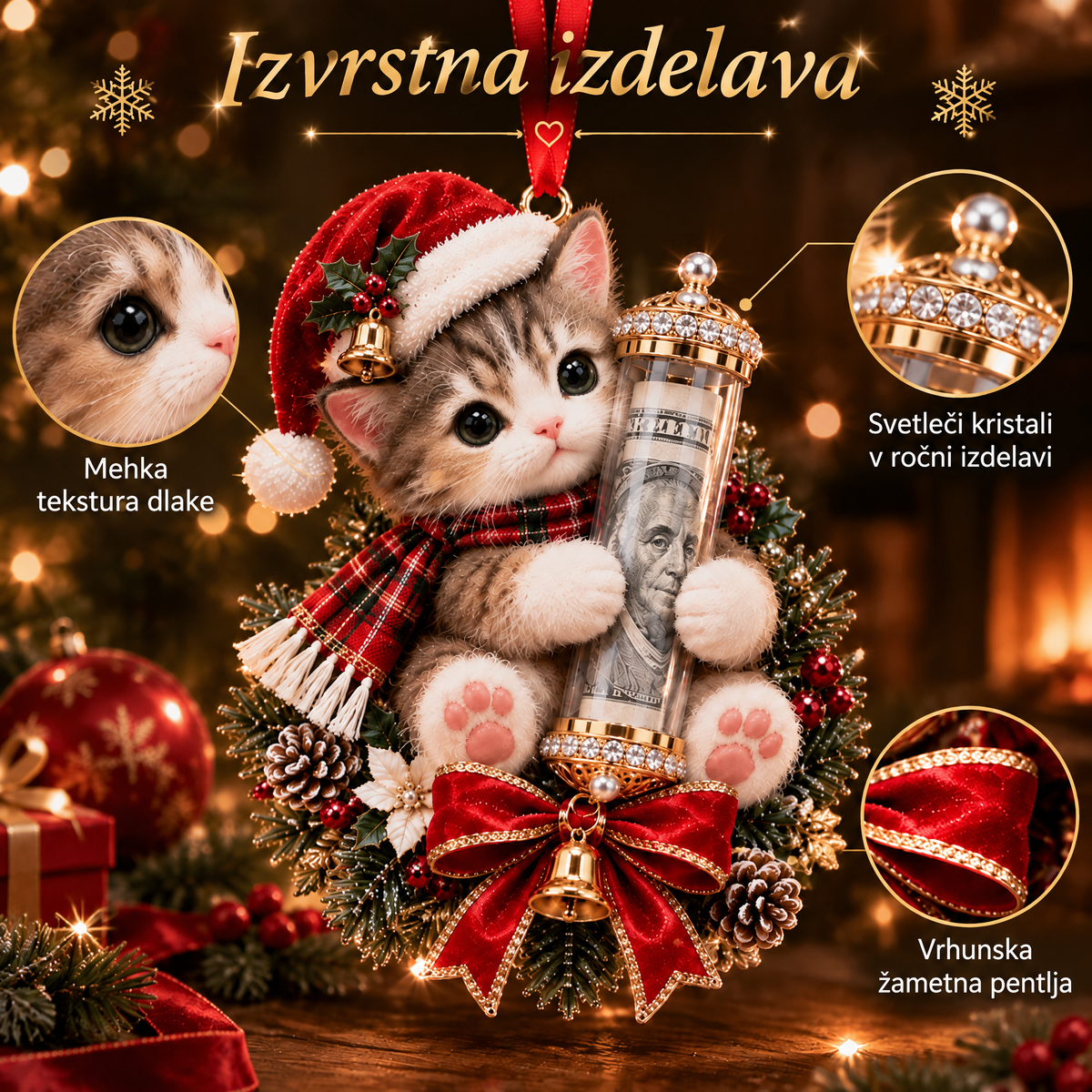 🎄Vianočná zľava 50 %🎁 Vianočná ozdoba s roztomilým zvieratkom na darovanie peňazí – ozdoba na vianočný stromček 🎖️
