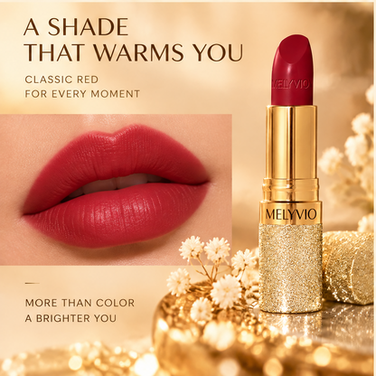 MELYVIO Glitter Gold Case Long-Lasting Moisturizing Lipstick