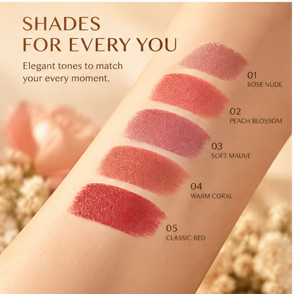 MELYVIO Rose Gold Metallic Bullet Long-Lasting Moisturizing Lipstick