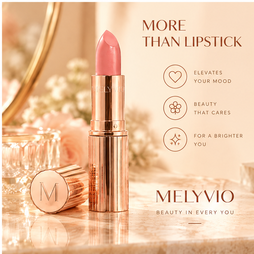 MELYVIO Rose Gold Metallic Bullet Lipstick