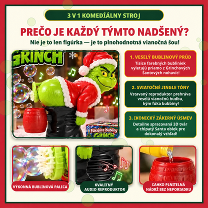 🎄 Vianočný automatický bublifuk Grinch so zvukovými efektmi 🫧