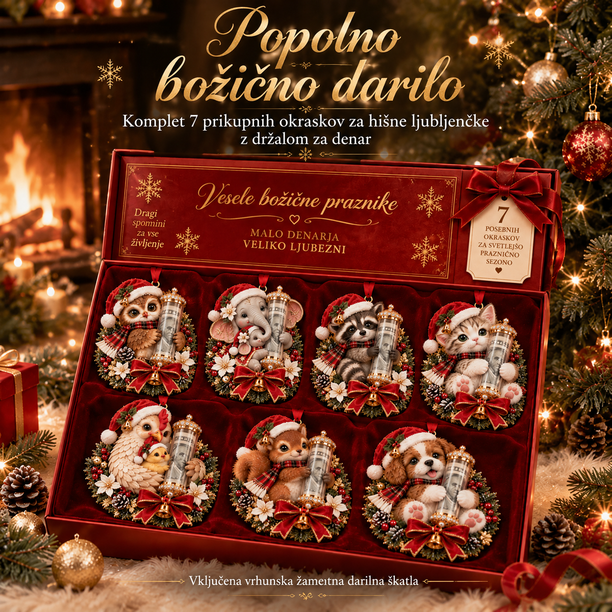 🎄Vianočná zľava 50 %🎁 Vianočná ozdoba s roztomilým zvieratkom na darovanie peňazí – ozdoba na vianočný stromček 🎖️