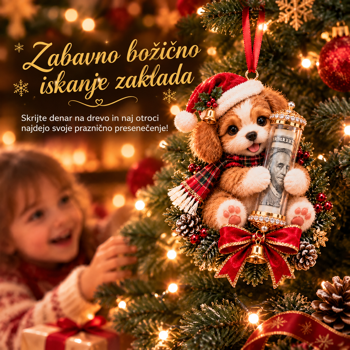 🎄Vianočná zľava 50 %🎁 Vianočná ozdoba s roztomilým zvieratkom na darovanie peňazí – ozdoba na vianočný stromček 🎖️