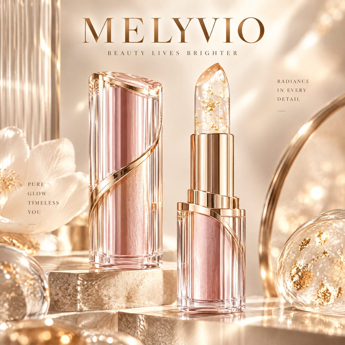 MELYVIO Real Gold Flakes Luminous Care Lipstick
