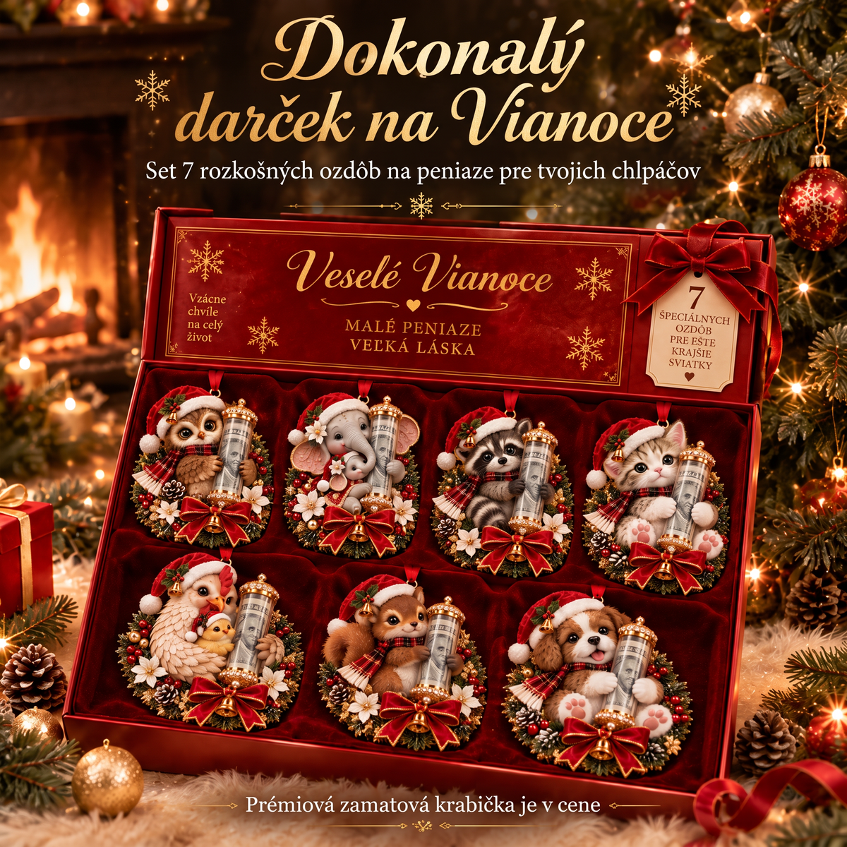 🎄Vianočná zľava 50 %🎁 Vianočná ozdoba s roztomilým zvieratkom na darovanie peňazí – ozdoba na vianočný stromček 💵