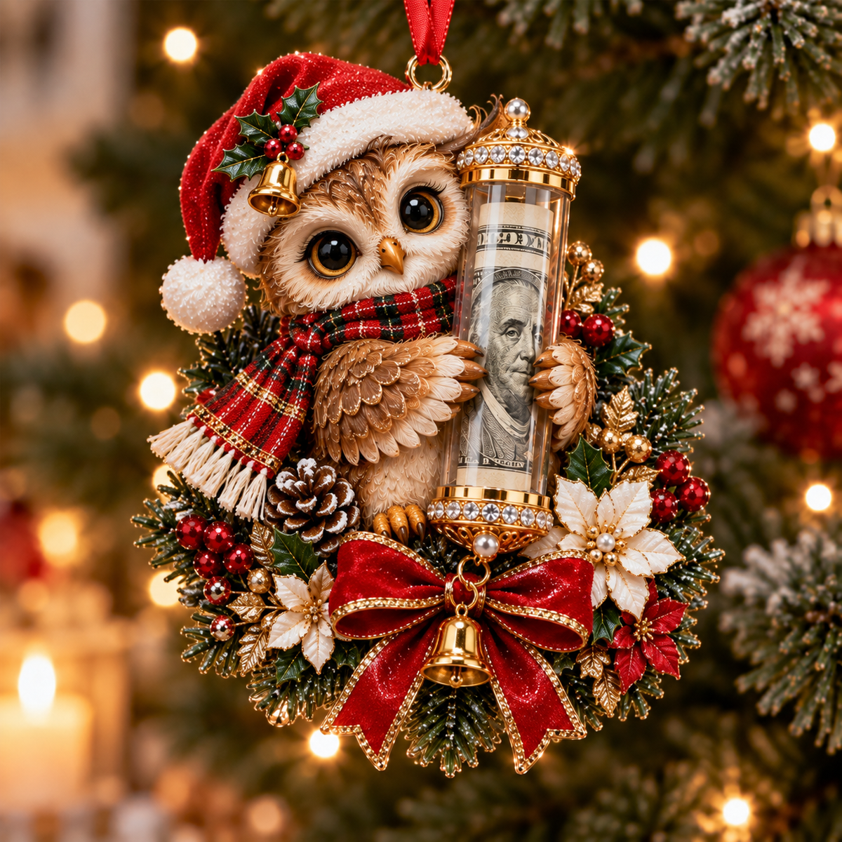 🎄Vianočná zľava 50 %🎁 Vianočná ozdoba s roztomilým zvieratkom na darovanie peňazí – ozdoba na vianočný stromček 🎖️