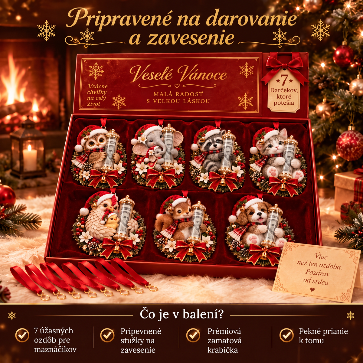 🎄Vianočná zľava 50 %🎁 Vianočná ozdoba s roztomilým zvieratkom na darovanie peňazí – ozdoba na vianočný stromček 💵