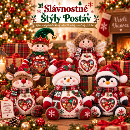 🎁 Vianočná ponuka — 50 % zľava! 🐧 Vianočná dóza na sladkosti s motívom vianočnej postavičky – multifunkčné balenie na maškrty a darčeky