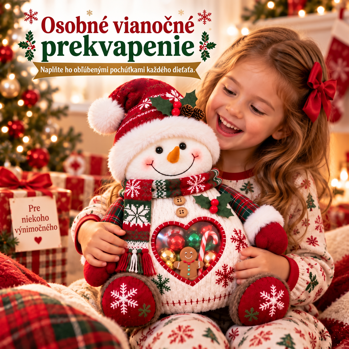 🎁 Vianočná ponuka — 50 % zľava! 🐧 Vianočná dóza na sladkosti s motívom vianočnej postavičky – multifunkčné balenie na maškrty a darčeky