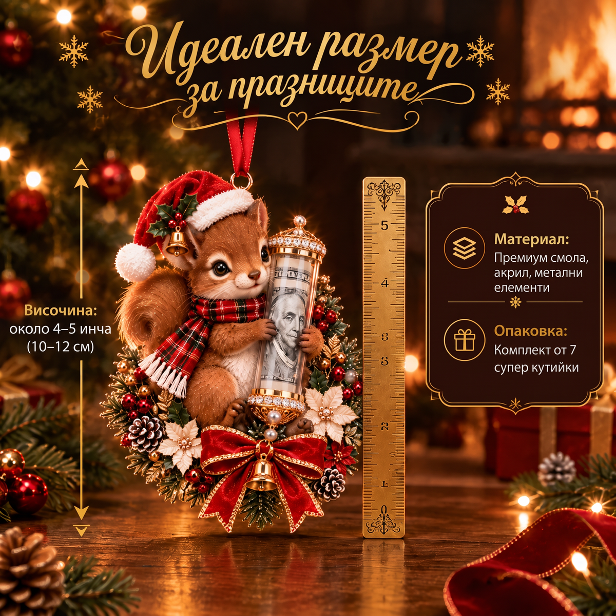 🎄Vianočná zľava 50 %🎁 Vianočná ozdoba s roztomilým zvieratkom na darovanie peňazí – ozdoba na vianočný stromček 💵