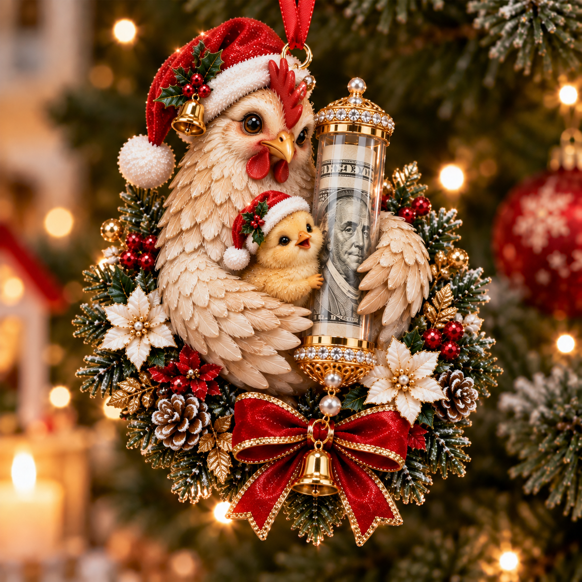🎄Vianočná zľava 50 %🎁 Vianočná ozdoba s roztomilým zvieratkom na darovanie peňazí – ozdoba na vianočný stromček 🎖️