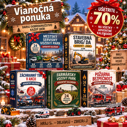 🔥 🎄 VIANOČNÁ ŠPECIÁLNA PONUKA: 50 % ZĽAVA - 🎁 24-dňový adventný kalendár s vozidlami: Zostavte si vlastný vozový park 🏎️